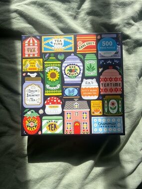 Tea Time 500-Piece Jigsaw Puzzle - Colorful Tea Canister Design